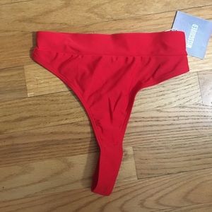 Red bikini cheeky bottom